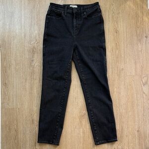 Madewell Curvy Stovepipe Jeans Black Wash Size 29 High Rise Straight